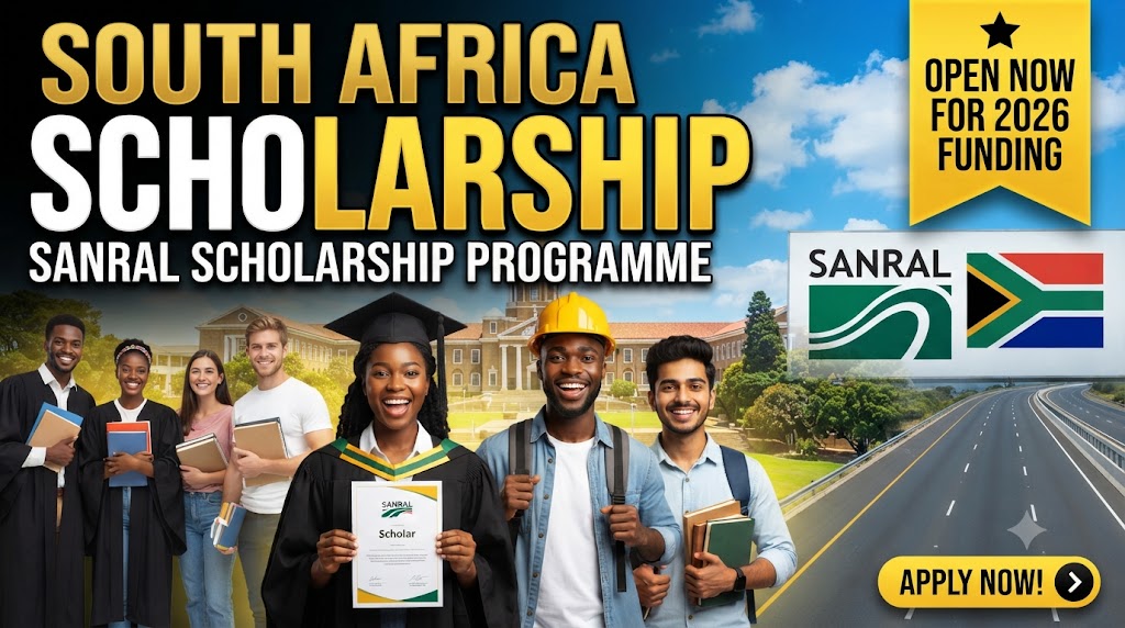 The South African National Roads Agency SOC Limited (SANRAL) Scholarship Programme 2027 for young South Africans.