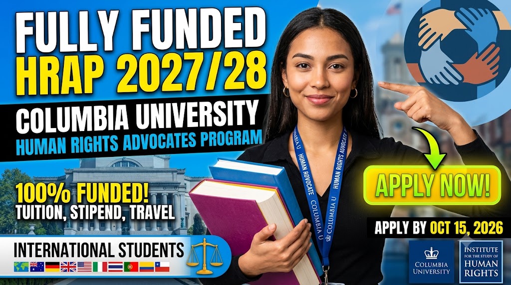 Human Rights Advocates Program (HRAP) 2027/2028 at Columbia University (Scholarships Available).